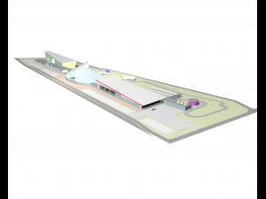 the concept of an autodrome of an architectural project for racing 3D Model
