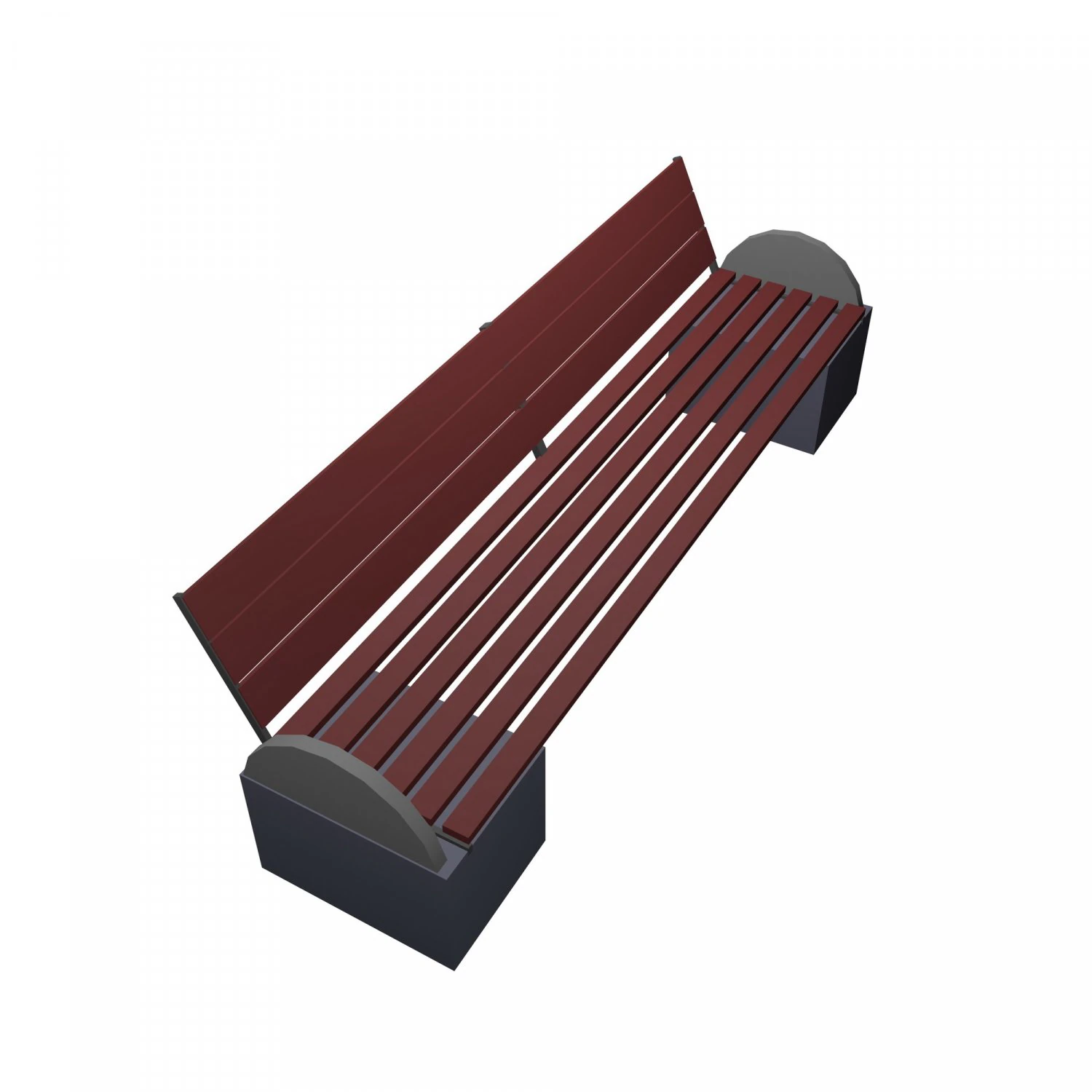 three-dimensional model of a park bench 3D Model .c4d .max .obj .3ds .fbx .stl .blend 
