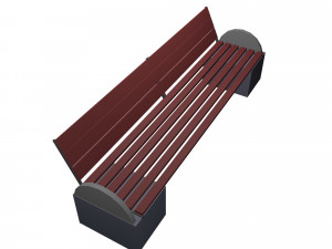three-dimensional model of a park bench 3D Model