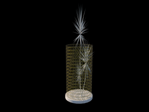 iron antique with white plant 3D मॉडल