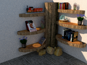 tree wood library 3D मॉडल