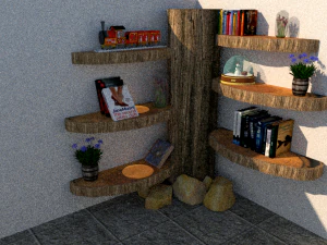 tree wood library 3D Model