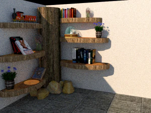 tree wood library 3D Model