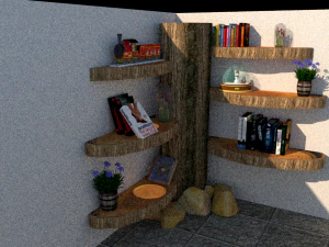 tree wood library 3D Model