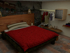 chalet bedroom resort 3D Model