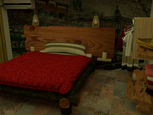 chalet bedroom resort 3D Model