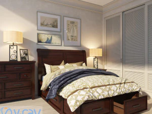 토마스 콜 침실 3D 모델