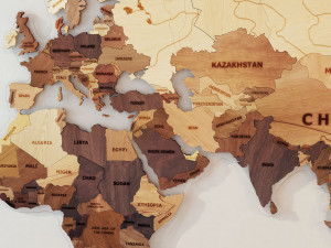 world map made of wood Modelo 3D