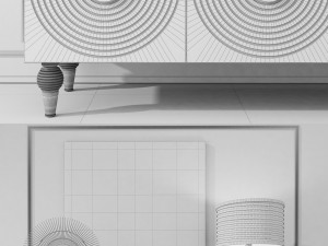 chest of drawers bobbio black ambicioni Modello 3D