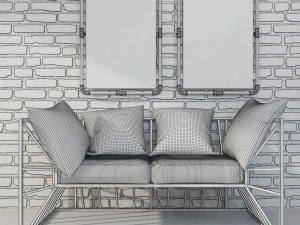 sofa and armchair loft 3D Model