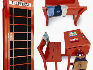 maisons du monde closet and desk 3D मॉडल