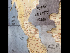world map metall 3D Model