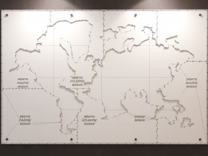 world map metall Model 3D