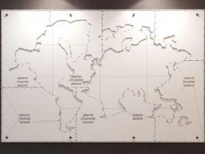 world map metall 3D Model