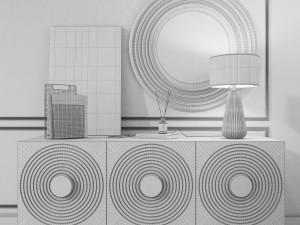 sideboard monaco white 3D Model