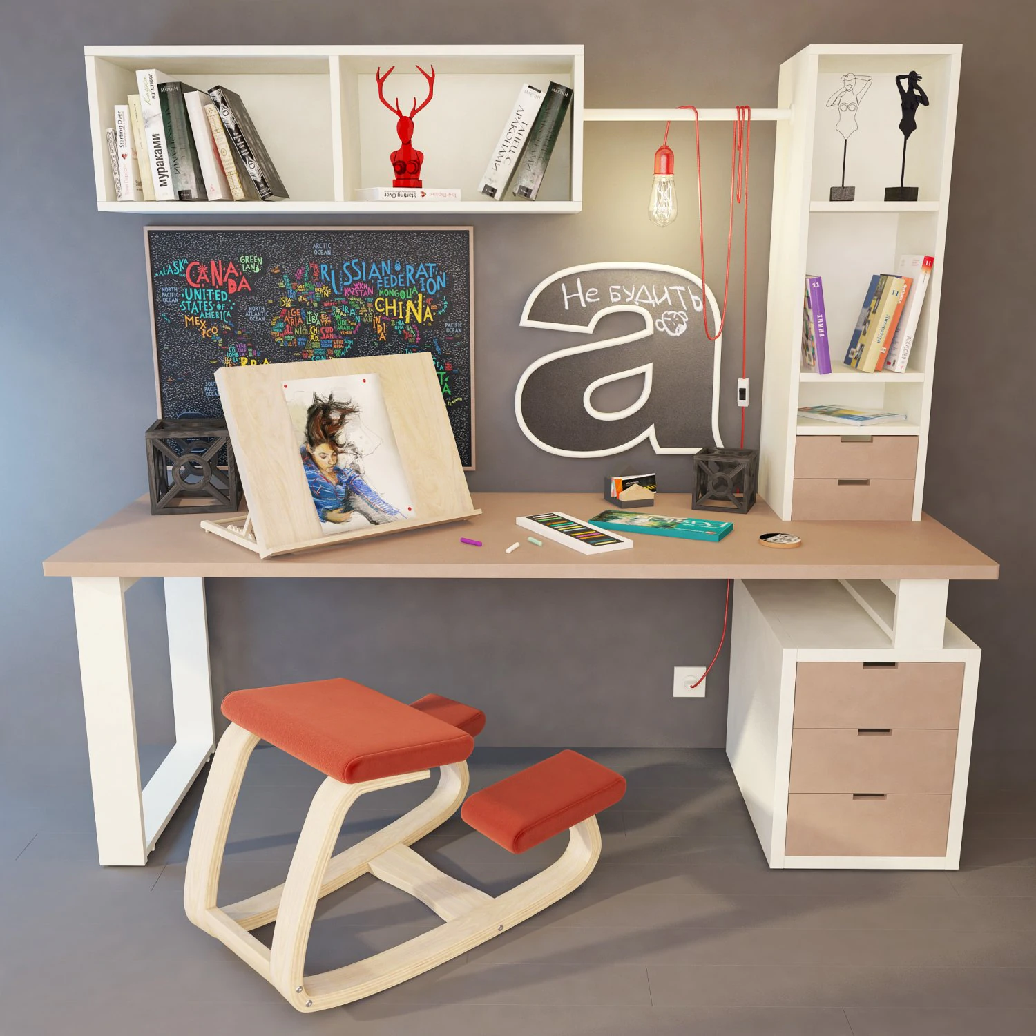 desk grand model 3D Model .c4d .max .obj .3ds .fbx .stl .blend 
