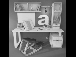 desk grand model Modello 3D