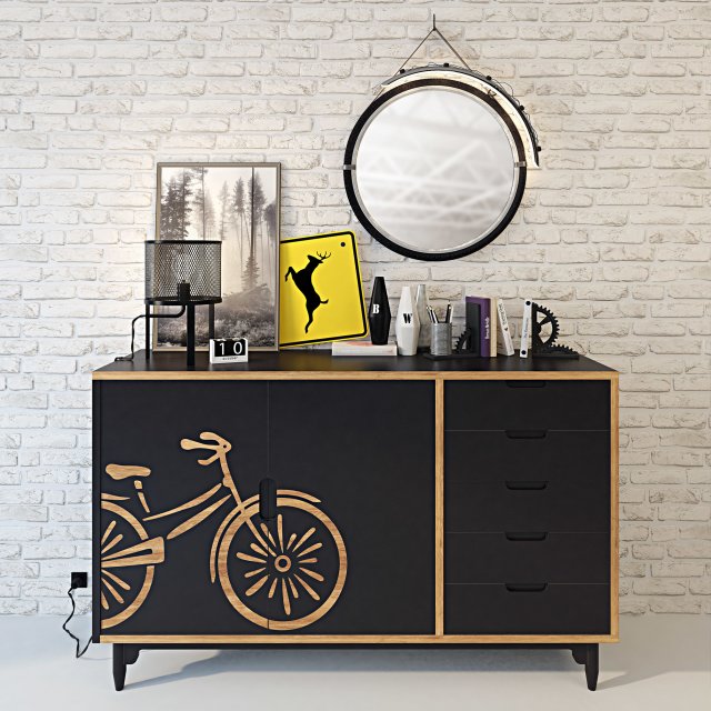chest of drawers travel Model 3D .c4d .max .obj .3ds .fbx .stl .blend 