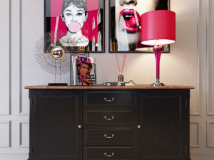 chest of drawers leontina black 3D Model