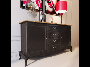 chest of drawers leontina black 3D Model
