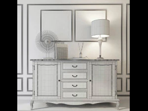 chest of drawers leontina black 3D Model