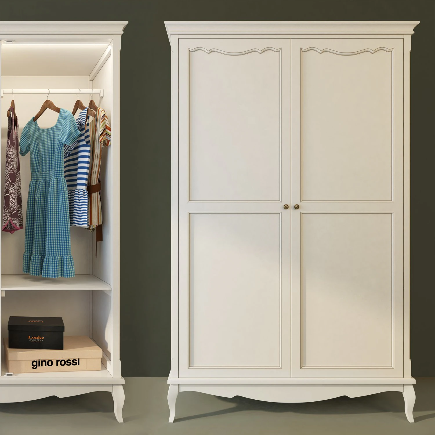 wardrobe leontina beige model 3D Model .c4d .max .obj .3ds .fbx .stl .blend