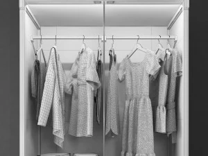 wardrobe leontina beige model 3D Model