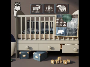 ikea gonatt crib 3D Model