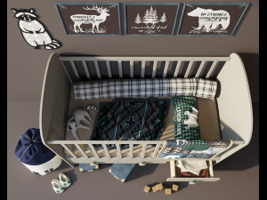 ikea gonatt crib 3D 模型