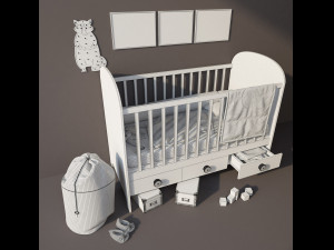 ikea gonatt crib 3D 模型
