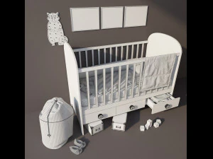 ikea gonatt crib 3D Model