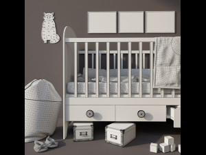 ikea gonatt crib 3D 模型
