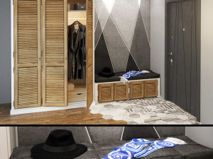 hallway setwardrobe 3 doors 3D मॉडल
