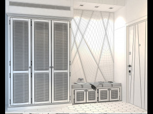 hallway setwardrobe 3 doors Modelo 3D