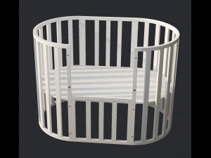 round bed -folding cradle Model 3D