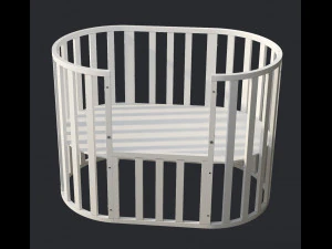 letto rotondo - culla pieghevole Modello 3D