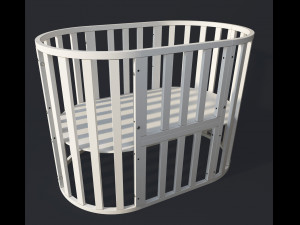 round bed -folding cradle Model 3D