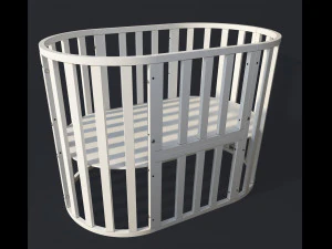 letto rotondo - culla pieghevole Modello 3D