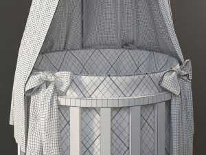 round bed -folding cradle Model 3D
