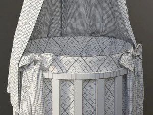 letto rotondo - culla pieghevole Modello 3D