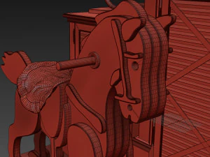 rocking horse cupboard stable 3D Model
