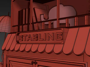 rocking horse cupboard stable 3D Model