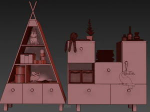 bookcase sideboardfurniture kvikk 3D Model