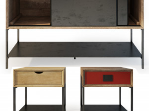 nightstand sideboard la redoute mambo 3D-Modell