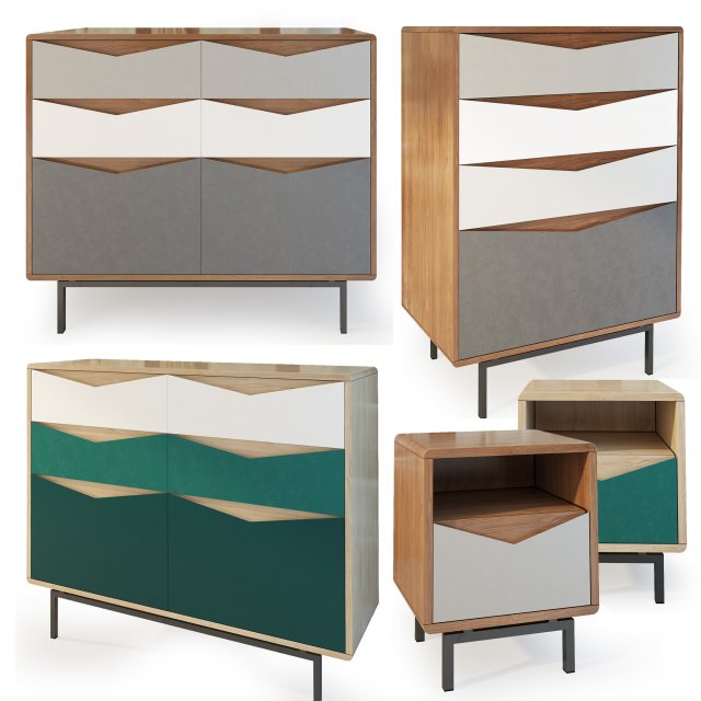 dresser nightstand sideboard louis sam wright 3D 模型 .c4d .max .obj .3ds .fbx .stl .blend 