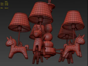 chandelier in the nursery orcinus orca childrens lighting store 3D Model