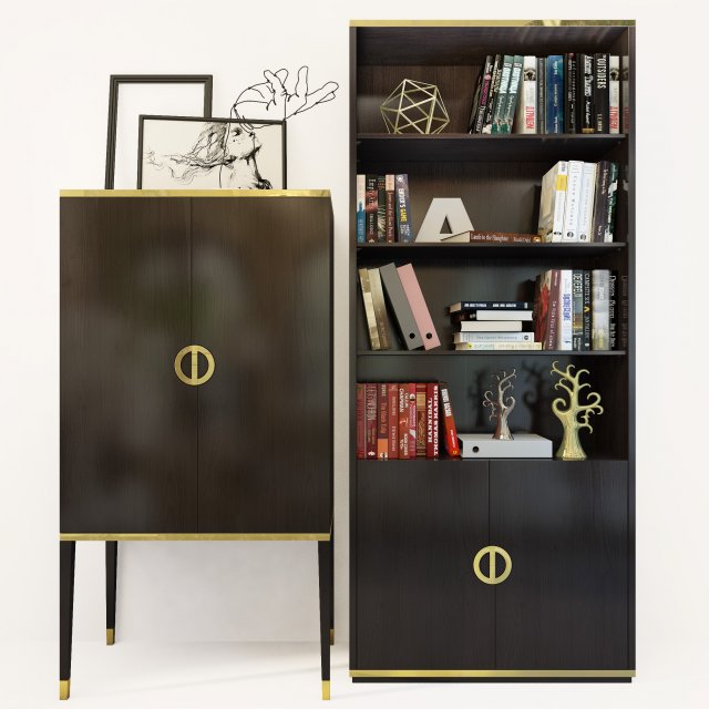 fererro bookcase cabinet the sofa chair company 3D Модель .c4d .max .obj .3ds .fbx .stl .blend 