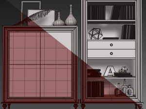 mugali cabinet bookcase galiano emocion 3D Model