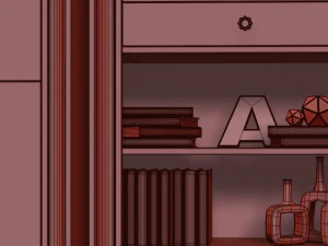 mugali cabinet bookcase galiano emocion 3D Model