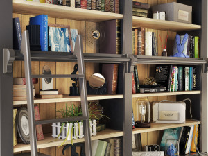 versailles bookcase with ladder in black maisons du monde 3D Модель
